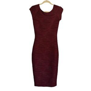 Rephyllis Women's Ruched Burgundy Pencil Dress Size S
